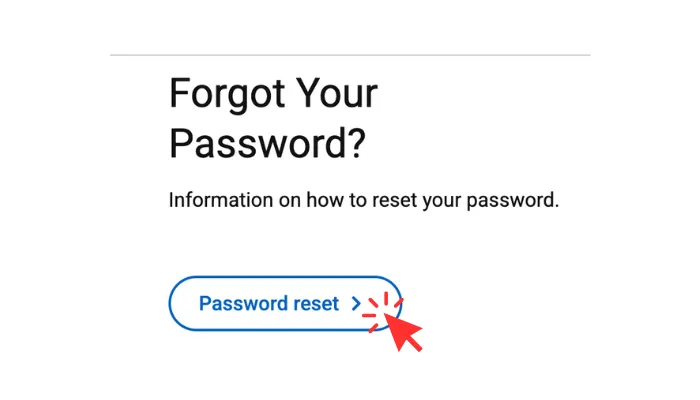 screenshot of Forgot Your Password screenshot of Forgot Your Password
